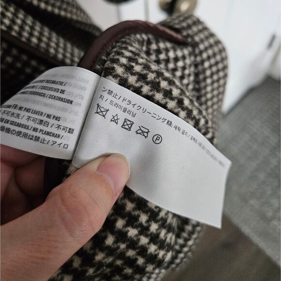 Abercrombie & Fitch Dark Brown Plaid Wool-Blend Trench Coat NWT Size XS Petite - Picture 11 of 13